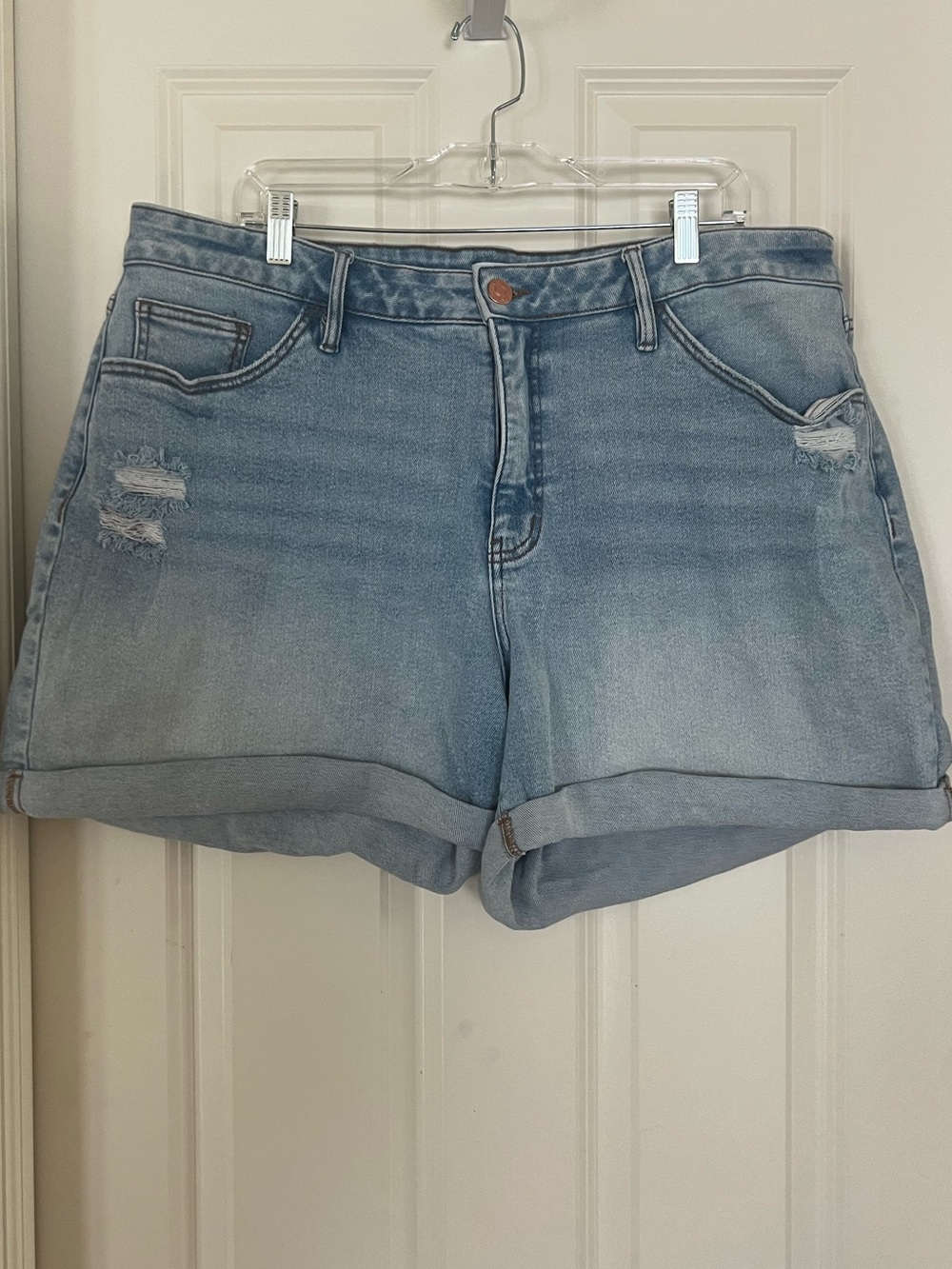 Ava & Viv Light Blue Rolled Hem Denim Shorts